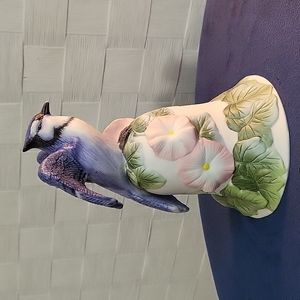 Avon Collection 2001- Porcelain Blue Jay w/ flowers Collectible Bell